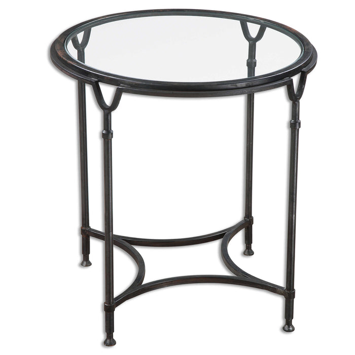 Samson Side Table Black w/ Silver-Furniture-Uttermost-Lighting Design Store
