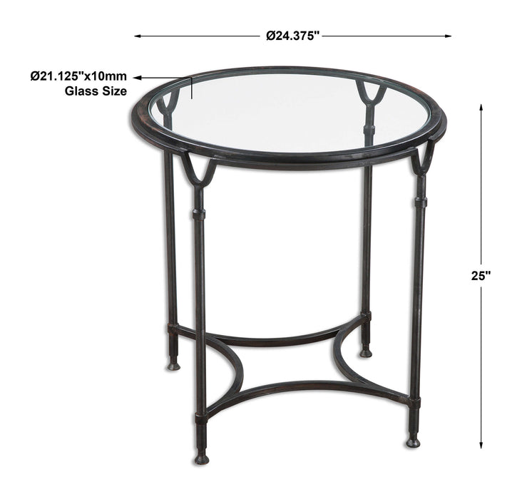 Samson Side Table Black w/ Silver-Furniture-Uttermost-Lighting Design Store