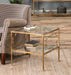 Genell Cube Table Gold Leafed Iron-Furniture-Uttermost-Lighting Design Store