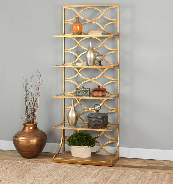 Lashaya Etagere Gold Leaf-Furniture-Uttermost-Lighting Design Store