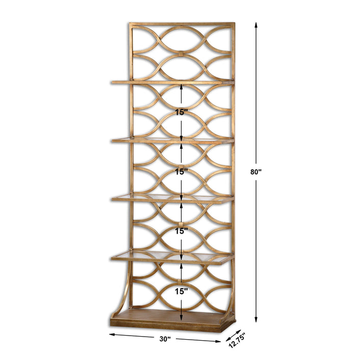 Lashaya Etagere Gold Leaf-Furniture-Uttermost-Lighting Design Store