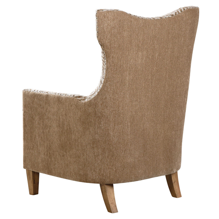 Kiango Arm Chair Stripes In Light, Airy Neutrals-Furniture-Uttermost-Lighting Design Store