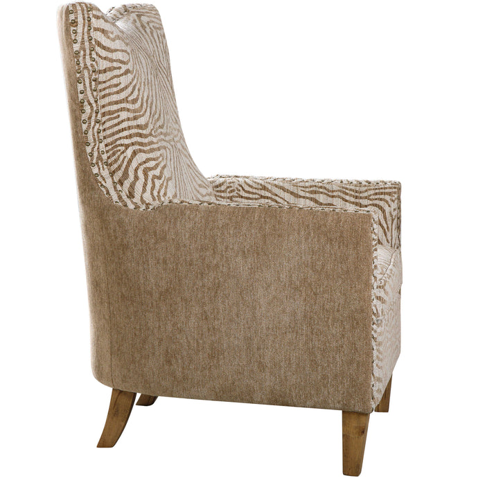 Kiango Arm Chair Stripes In Light, Airy Neutrals-Furniture-Uttermost-Lighting Design Store