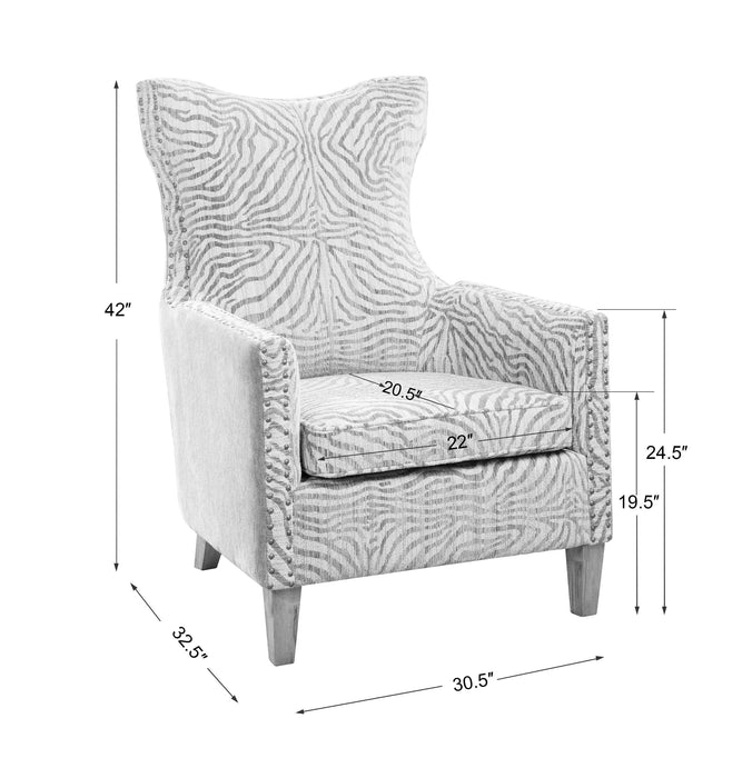 Kiango Arm Chair Stripes In Light, Airy Neutrals-Furniture-Uttermost-Lighting Design Store