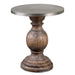 Blythe Accent Table Aluminum/Weathered Fir Wood-Furniture-Uttermost-Lighting Design Store