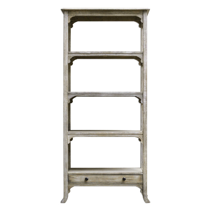 Bridgely Etagere Aged White-Furniture-Uttermost-Lighting Design Store