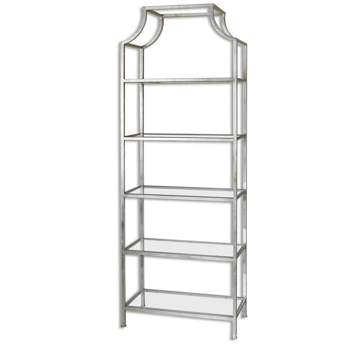 Aurelie Etagere Silver Leafed Iron w/ Clear-Furniture-Uttermost-Lighting Design Store