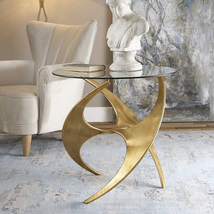 Graciano Accent Table Antique Gold-Furniture-Uttermost-Lighting Design Store