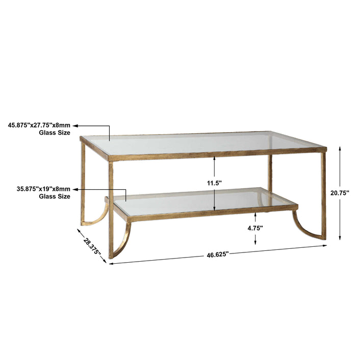 Katina Coffee Table Antique Gold-Furniture-Uttermost-Lighting Design Store