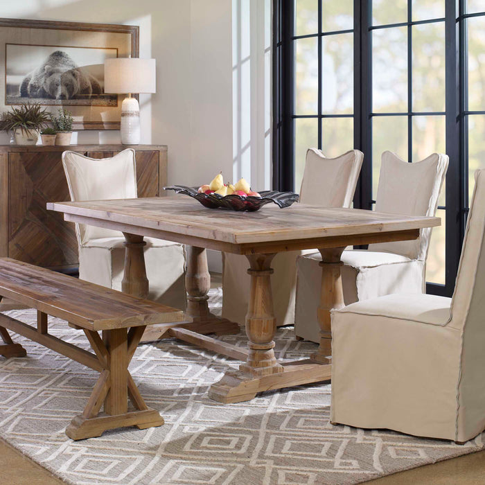 Stratford Dining Table Gray-Furniture-Uttermost-Lighting Design Store