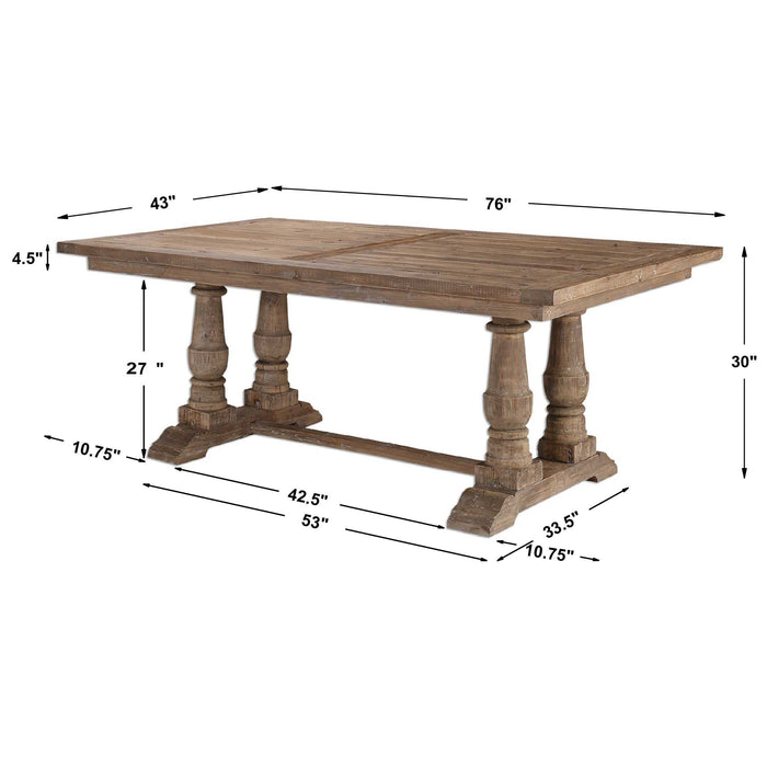 Stratford Dining Table Gray-Furniture-Uttermost-Lighting Design Store