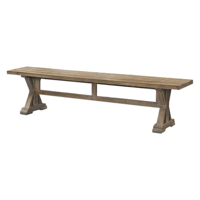 Stratford Bench Distressed Patina-Furniture-Uttermost-Lighting Design Store