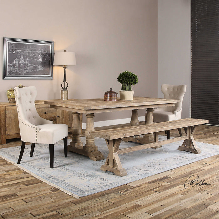 Stratford Bench Distressed Patina-Furniture-Uttermost-Lighting Design Store