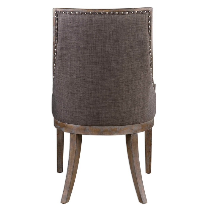 Aidrian Accent Chair Charcoal Gray-Furniture-Uttermost-Lighting Design Store