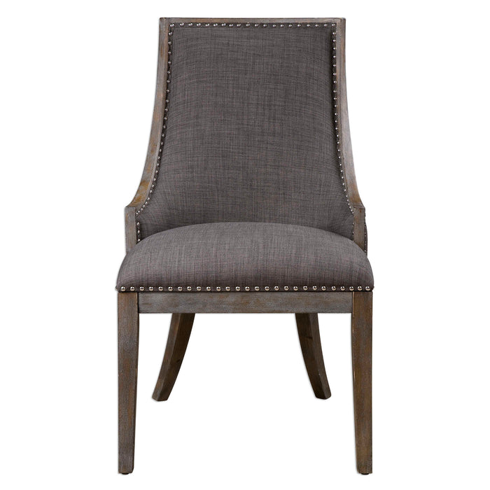 Aidrian Accent Chair Charcoal Gray-Furniture-Uttermost-Lighting Design Store