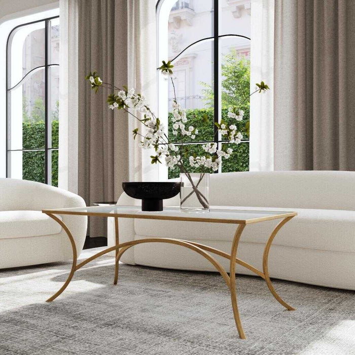 Alayna Coffee Table Antiqued Gold Leaf-Furniture-Uttermost-Lighting Design Store