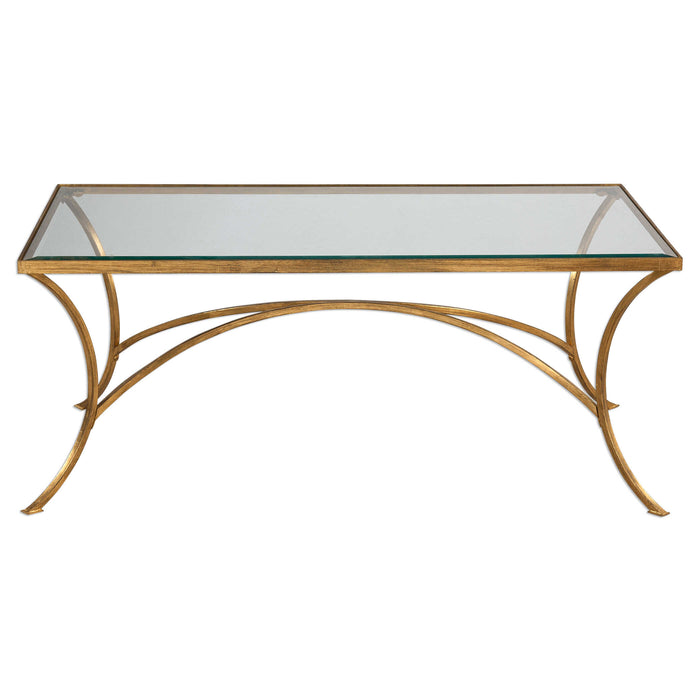 Alayna Coffee Table Antiqued Gold Leaf-Furniture-Uttermost-Lighting Design Store