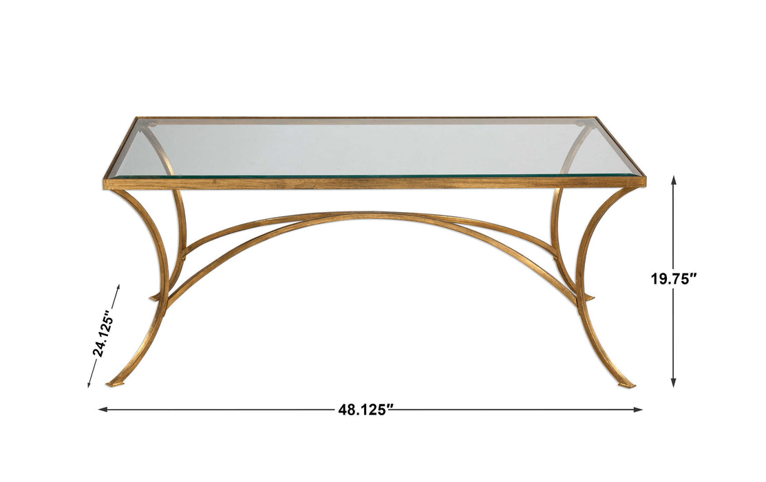 Alayna Coffee Table Antiqued Gold Leaf-Furniture-Uttermost-Lighting Design Store