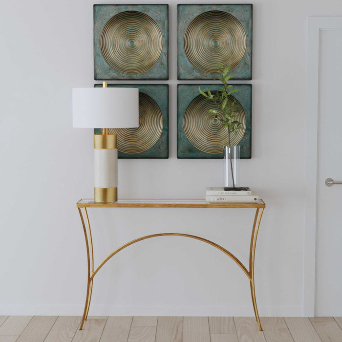 Alayna Console Table Antiqued Gold Leaf-Furniture-Uttermost-Lighting Design Store