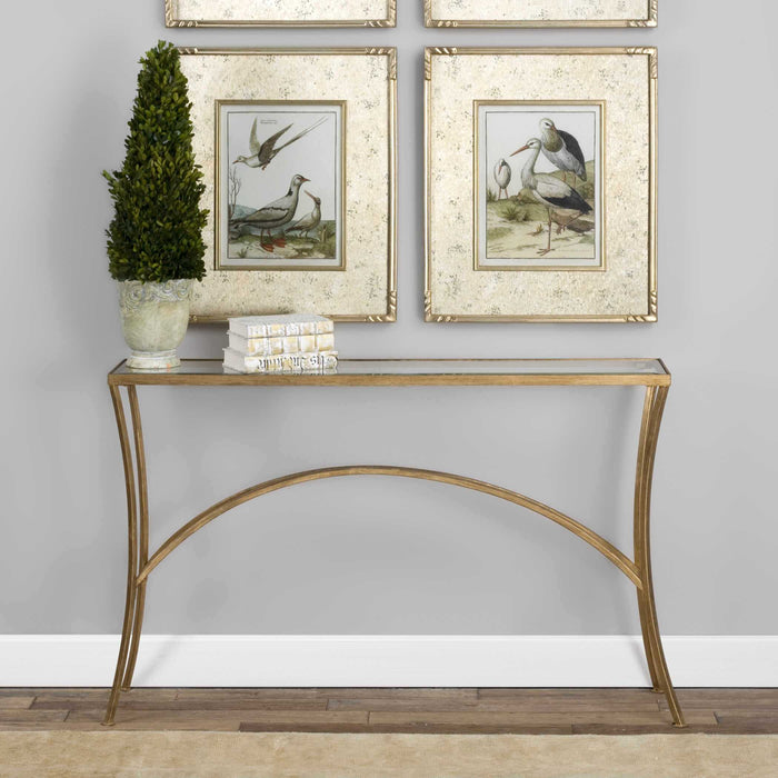 Alayna Console Table Antiqued Gold Leaf-Furniture-Uttermost-Lighting Design Store