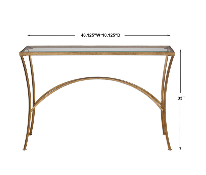 Alayna Console Table Antiqued Gold Leaf-Furniture-Uttermost-Lighting Design Store