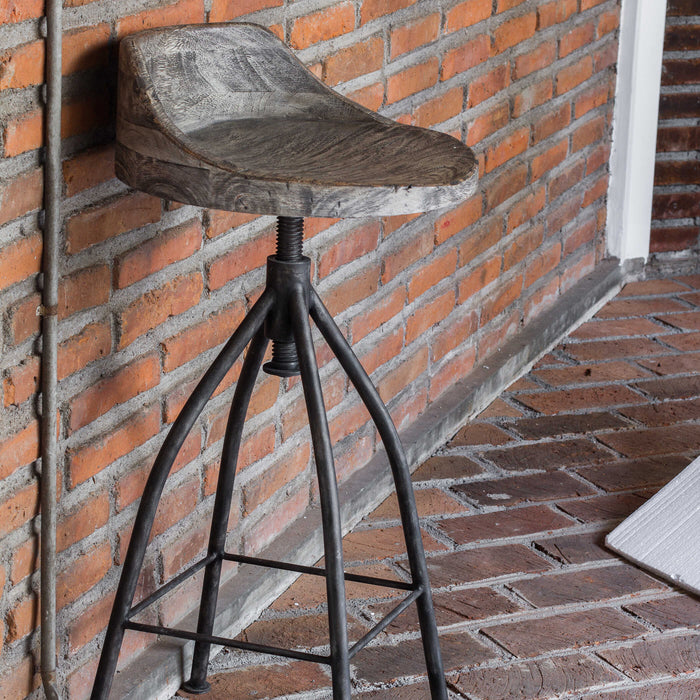 Kairu Bar Stool Gray Glazed-Furniture-Uttermost-Lighting Design Store