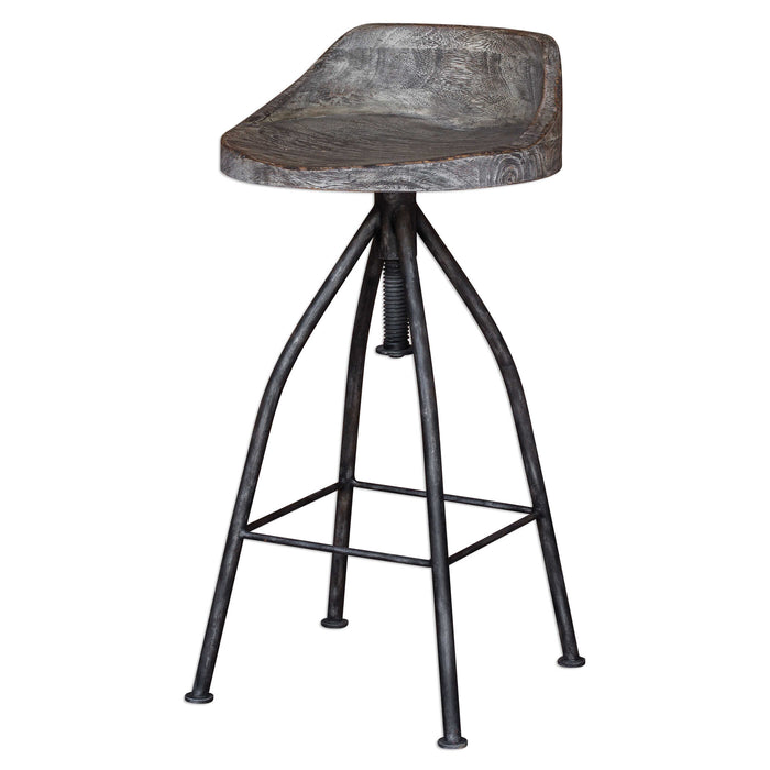 Kairu Bar Stool Gray Glazed-Furniture-Uttermost-Lighting Design Store