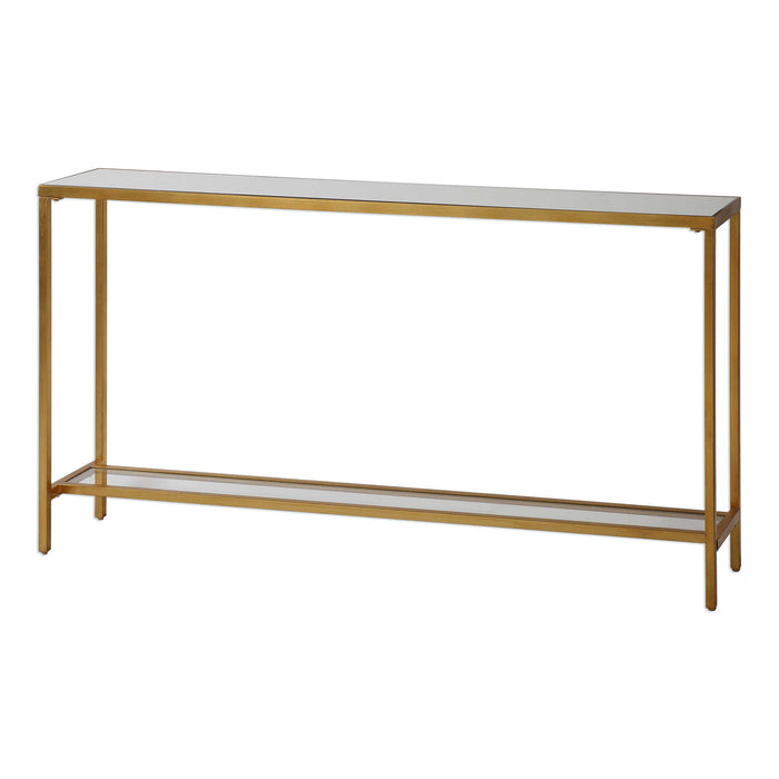 Hayley Console Table Antiqued Gold Leaf-Furniture-Uttermost-Lighting Design Store