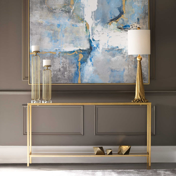 Hayley Console Table Antiqued Gold Leaf-Furniture-Uttermost-Lighting Design Store