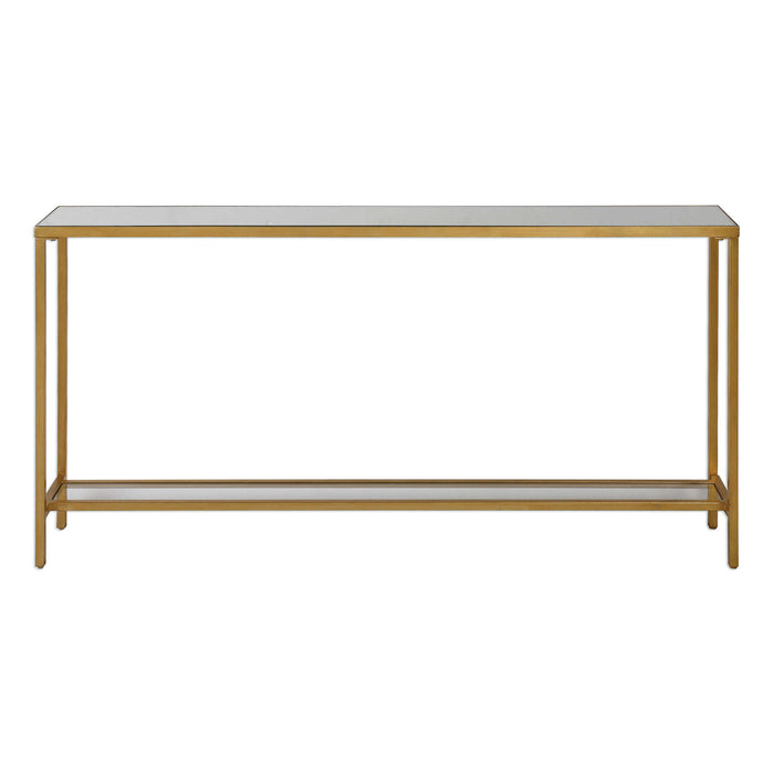 Hayley Console Table Antiqued Gold Leaf-Furniture-Uttermost-Lighting Design Store