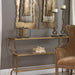 Deline Console Table Antiqued Gold-Furniture-Uttermost-Lighting Design Store