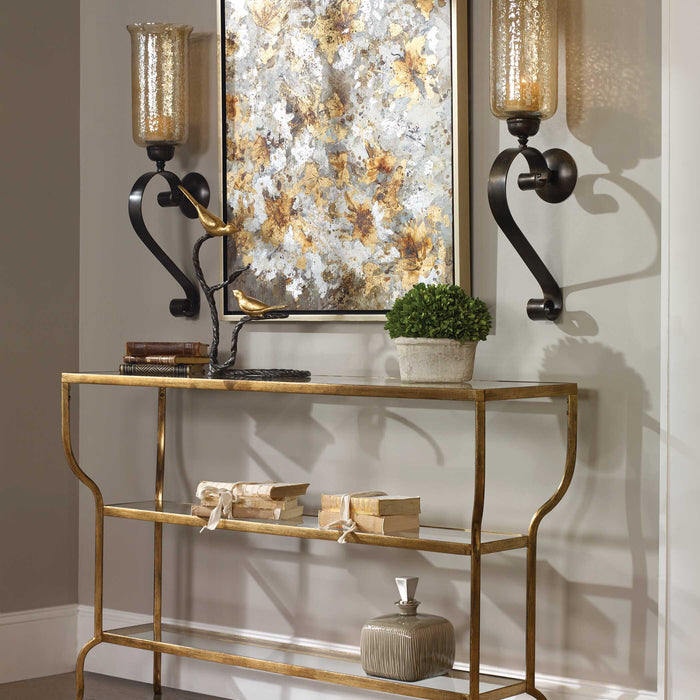 Deline Console Table Antiqued Gold-Furniture-Uttermost-Lighting Design Store