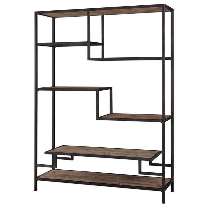 Sherwin Etagere Aged Black-Furniture-Uttermost-Lighting Design Store