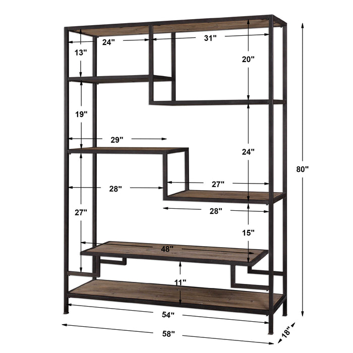 Sherwin Etagere Aged Black-Furniture-Uttermost-Lighting Design Store