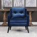 O'Brien Arm Chair Blue Polyester Velvet/Antique Black-Furniture-Uttermost-Lighting Design Store