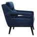 O'Brien Arm Chair Blue Polyester Velvet/Antique Black-Furniture-Uttermost-Lighting Design Store