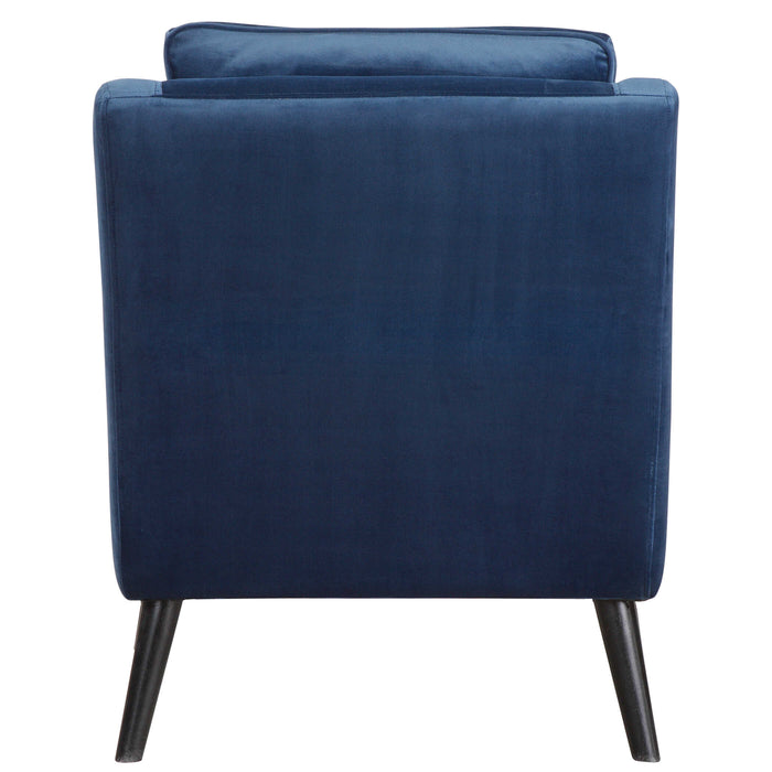 O'Brien Arm Chair Blue Polyester Velvet/Antique Black-Furniture-Uttermost-Lighting Design Store