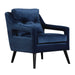 O'Brien Arm Chair Blue Polyester Velvet/Antique Black-Furniture-Uttermost-Lighting Design Store