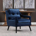 O'Brien Arm Chair Blue Polyester Velvet/Antique Black-Furniture-Uttermost-Lighting Design Store