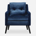 O'Brien Arm Chair Blue Polyester Velvet/Antique Black-Furniture-Uttermost-Lighting Design Store