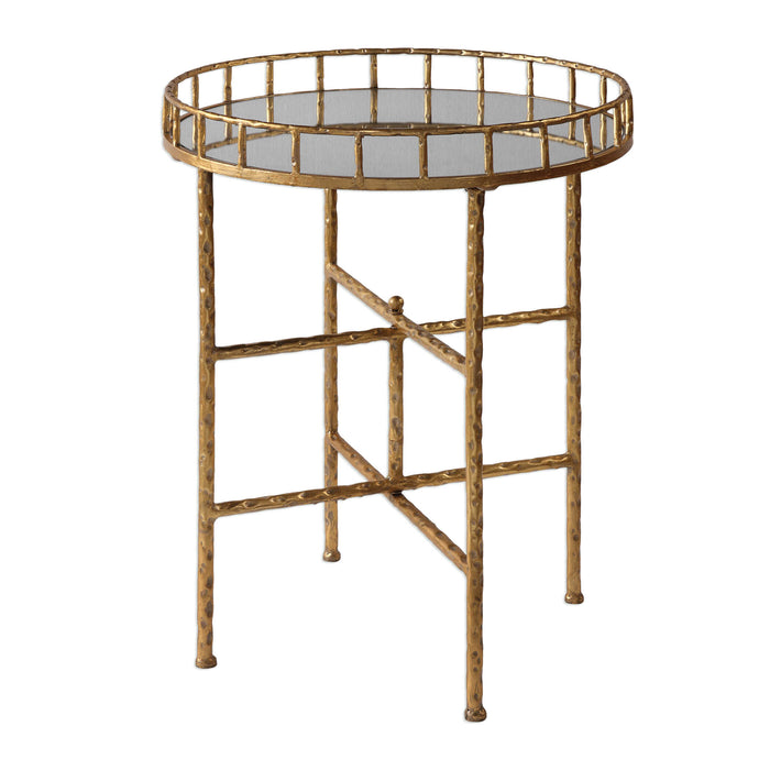 Tilly Accent Table Bright Gold Leaf-Furniture-Uttermost-Lighting Design Store