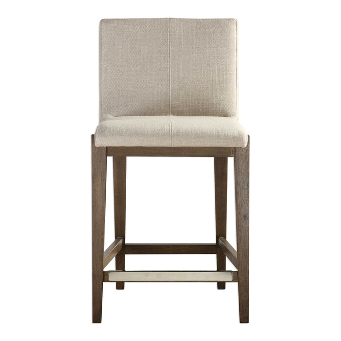 Klemens Counter Stool Brushed Nickel-Furniture-Uttermost-Lighting Design Store