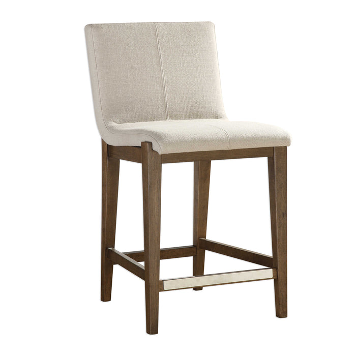 Klemens Counter Stool Brushed Nickel-Furniture-Uttermost-Lighting Design Store