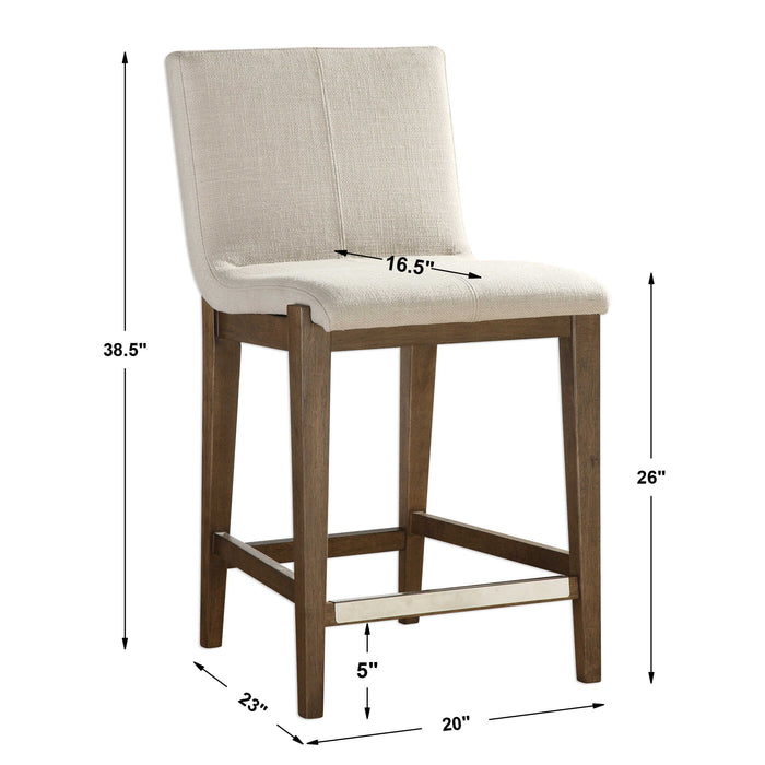 Klemens Counter Stool Brushed Nickel-Furniture-Uttermost-Lighting Design Store