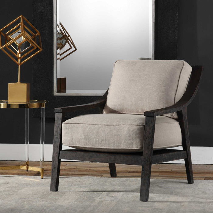 Lyle Accent Chair Walnut-Furniture-Uttermost-Lighting Design Store
