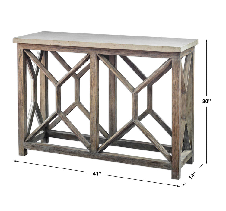 Catali Console Table Natural Ivory-Furniture-Uttermost-Lighting Design Store