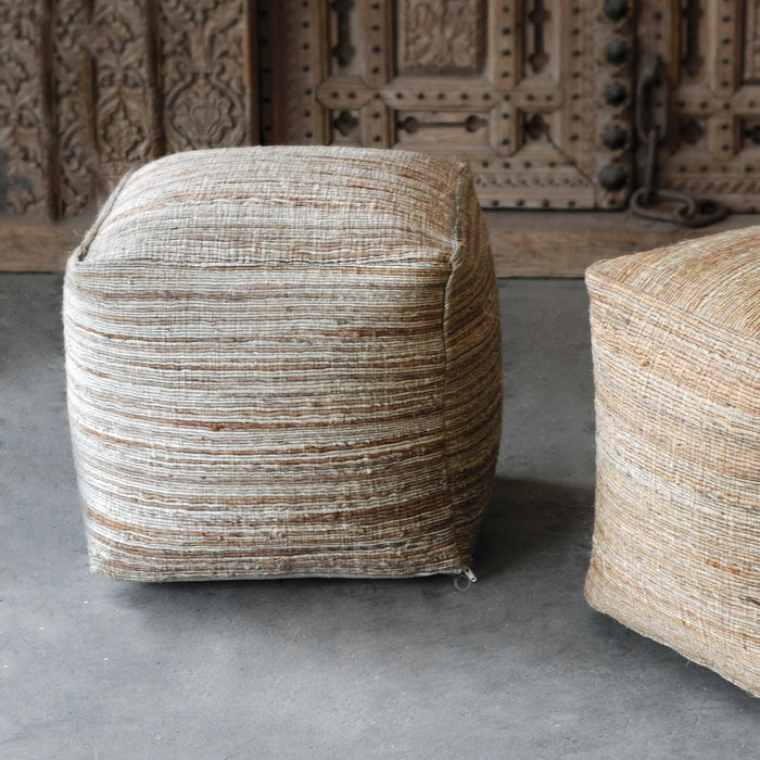 Shiro Pouf Butterscotch And Light Tan-Furniture-Uttermost-Lighting Design Store