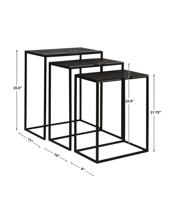 Coreene Nesting Tables, Set/3 Antique Bronze-Furniture-Uttermost-Lighting Design Store