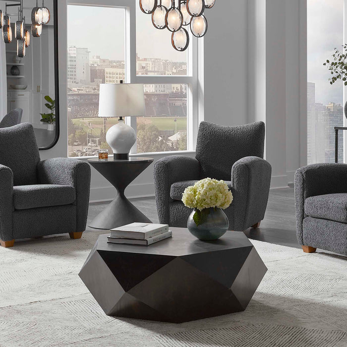 Volker Coffee Table Mango Veneer w/Worn Black Rubbed-Furniture-Uttermost-Lighting Design Store