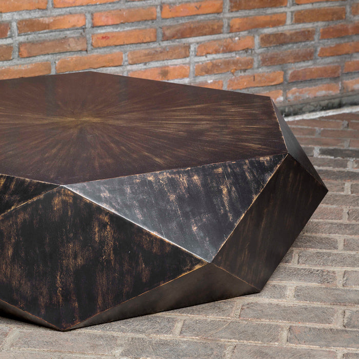 Volker Coffee Table Mango Veneer w/Worn Black Rubbed-Furniture-Uttermost-Lighting Design Store